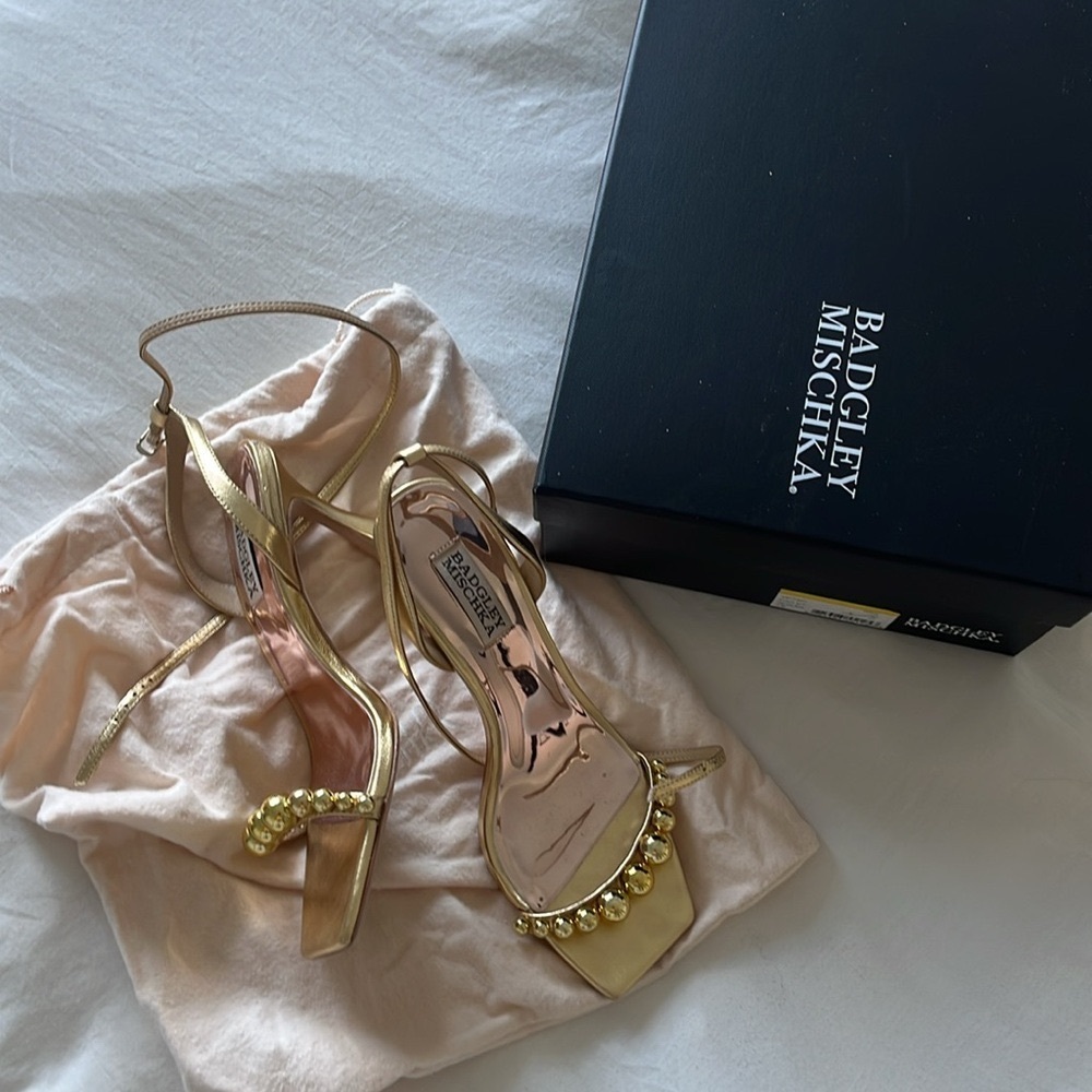 Badgley Mischka Bridal Sandal Gold 7.5